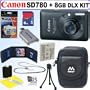 Canon Powershot SD780 IS 12.1 MP Digital Camera Black + 8GB Deluxe Kit