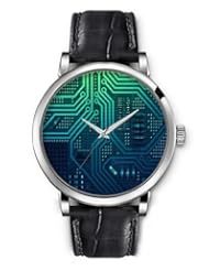 SPRAWL Aanalog Fashion Series Silver Ladies Watches of Genuine Black Leather Strap,Unique Wrist Watch for Women Girls Designed with electronic system