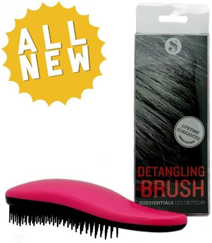 SHESSENTIALS Detangling Hair Brush for Smooth and Pain-free Styling to Reduce Hair Loss and Breakage - Perfect for Every Type of Thick, Fine, Black, Natural, Curly, or Thin Hair - The Ultimate Detangler for Adults and Kids, Wet or Dry Hair - The Only Detangling Brush on Amazon with a 100% Satisfaction Lifetime Guarantee