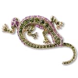 Multicolor Crytal Lizardes Pin Brooch