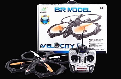 MOLITONG Huge Remote Control Camera Attachable 6 Axis Gyro 360 Degree Quadcopter Aircraft BR6803 Black + 0.3 Megapixels Camera