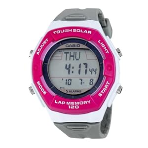 Casio Women's LWS200H-4ACF Solar Runners 120-Lap Grey and Pink Digital Sport Watch (Watch)