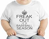 Freak Out It's Baseball Season Slogan オーガニックベビーTシャツ 12 - 18 Months