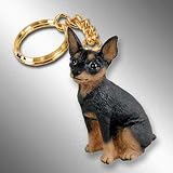 Miniature Pinscher, Black/Tan Tiny Ones Dog Keychains (2 1/2 in)