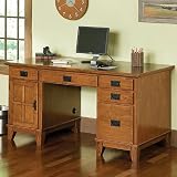 Cottage Oak Double Pedestal Computer Desk
