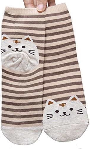 Malloom Women 3D Kawaii Animals Striped Cartoon Socks Cat Footprints Socks