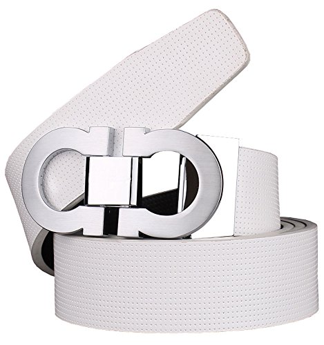 Bullk0 Men's Smooth Leather Buckle Belt