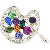 Colorized Swarovski Crystal Drawing Board Palette Brooch Pin
