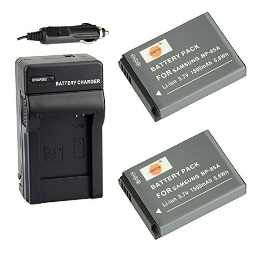 DSTE® 2x BP-85A Battery + DC97 Travel and Car Charger Adapter for Samsung WB210 PL210 SH100 Cameras as BP85A EA-BP85A