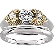 14K Two-Tone Gold Diamond Wedding Set Semimount - 0.33 Ct. - CENTER STONE NOT INCLUDED