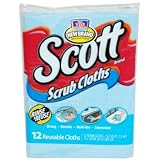 Scott Viva Reusable Scrub Cloths 12 in Pack (Pack of 6) Total 72 Cloths