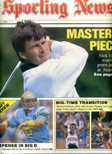 Sporting News April 17 1989 Nick Faldo Cover, Troy Aikman, Dennis Rodman/Detroit Pistons & Scotty Pippen/Chicago Bulls, George Brett/Kansas City Royals