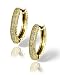 Medium Pave Diamond Hoop Earrings in yellow gold by Zasha Signature Jewelry
