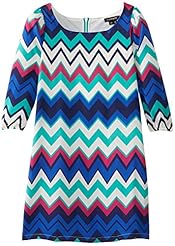 Girls General Print Polyester Shift Sheath Long Sleeves  Dress