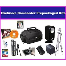 Essential Accessory Package For The Canon FS300 FS31 Package Includes 8GB Hi Speed SD Memory Card, Extended Life BP-808 Batttery & Rapid AC/DC Charger, Portable Video Light, Professional Tripod, Deluxe Carrying Case & More