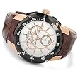 Adee Kaye Mens Large Rose Gold Swiss Chronograph Watch w/ White Dial