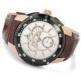Adee Kaye Mens Large Rose Gold Swiss Chronograph Watch w White Dial by Adee Kaye