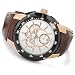 Adee Kaye Mens Large Rose Gold Swiss Chronograph Watch w/ White Dial
