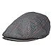 Plaid Pattern Ivy Driver Hunting Flat Newsboy Hat (Dark Grey)