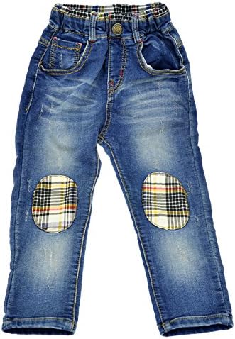 DOKI Little Girls' Cotton Patchwork Stretch Jeans 3T Durkblue