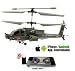 ORGINAL SYMA I-COPTER S012G APACHE LONGBOW (IPHONE, IPAD, IBOOK, SAMSUNG GALAXY S +S2 SMARTPHONES) IR - STEUERUNG + USB LADEKABELSET RTF