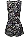 Awesome21 Floral Design Printed Sleeveless Zipper Front Romper Black Size M