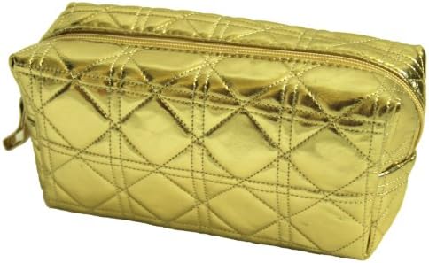 Shopcosi Cosmetic Pouch Gold Color Zipper Pouch Makeup Pouch Bag