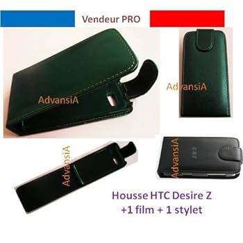 HOUSSE ETUI CUIR HTC desire Z desirez + PROTECT ECRAN [Appareils électroniques]