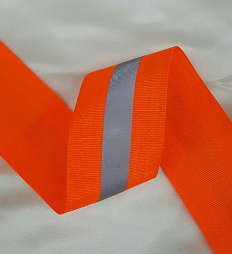 Neon Orange Reflective Glo Grosgrain Ribbon - 2