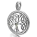 Men's Stainless Steel Pendant Necklace CZ Silver Tree of Life Irish Celtic Knot Vintage-with 23 inch Chain (with Gift Bag)