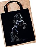 Steigender Friese Tasche - Christina Bötzel - Einkaufstasche Tragetasche Stoffbeutel Beutel Bag Pony Reitsport Pferde Pferd Reiten Geschenk Geburtstag T-Shirt