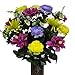 Purple Hibiscus Ranunculus Daisy Silk Flower Bouquet with Stay-In-The-Vase® Design Flower Holder(MD1350)