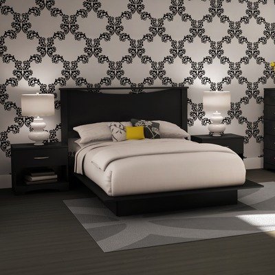 Step One Platform Bed Full/Queen in Pure Black