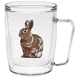 Rabbit (Brown) 18 oz Insulated Coffee Mug, Clear