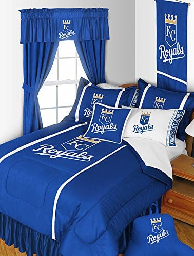 KANSAS CITY ROYALS 7 PIECE FULL BEDDING SET BED IN A BAG (COMFORTER, FLAT SHEET, FITTED SHEET, 2 - PILLOW CASES, 2 - PILLOW SHAMS,)