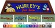 Personalized Pool Table Light Box Style Blue With Mahogany Stain