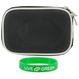 Nylon Hard Shell Carrying Case (Black) for Flip MinoHD Camcorder Smile