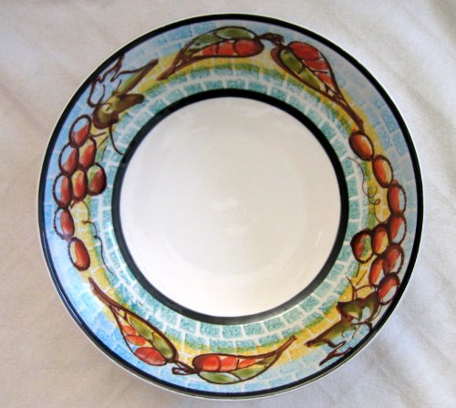 Kitchen: Stovit Hand Painted Deep Round Serving Bowl   12 1/2