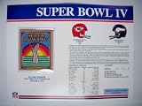 1969 KC Chiefs vs Minnesota Vikings NFL Super Bowl 4 (IV) 1970 Len Dawson MVP Willabee Ward Patch and Stat Panel Card