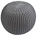 Urban Shop Round Knit Pouf, Gray