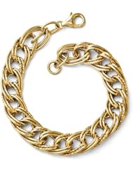 Leslies 14k Polished & Textured Fancy Link Bracelet Length 7.5"