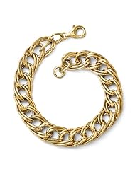 14k Yellow gold Leslies Polished & Textured Fancy Link Bracelet