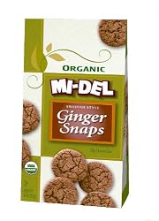 Mi-Del Organic Old Fashion Ginger Snaps, 8-Ounce Bags (Pack of 12)