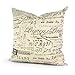 Lavievert Decorative Ramie Cotton Square Throw Pillow Cover Cushion Case Khaki Background Words Pattern Toss Pillowcase with Hidden Zipper Closure 20 X 20 Inches (for Living Room, Sofa, Etc)