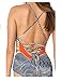 GoLoveY Women's Fashion Tribal Lace Up Removable Padded One Piece Swimsuits