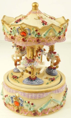 Spieluhrenwelt 14038 Karussell beige mit rotem 