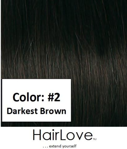 HairLove Brand Elite Clip In Hair Extensions, 21 Clips, 150g (24", #2 Darkest Brown)