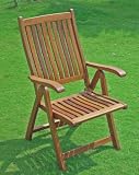 Multi Position Adjustable Wooden Slatted Chair (Stain) (37.75H x 23.5W x 26D)
