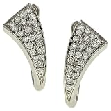 Small Tapered Pave Diamond Hoop Earrings .40cttw