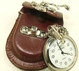 Herren Gürtel Taschenuhr im braunen Leder Case mit hochwertigem ETA Quartz Laufwerk mechanisch Gürtel Taschenuhr im braunen Leder Case mit hochwertigem ETA Quartz Laufwerk Damen